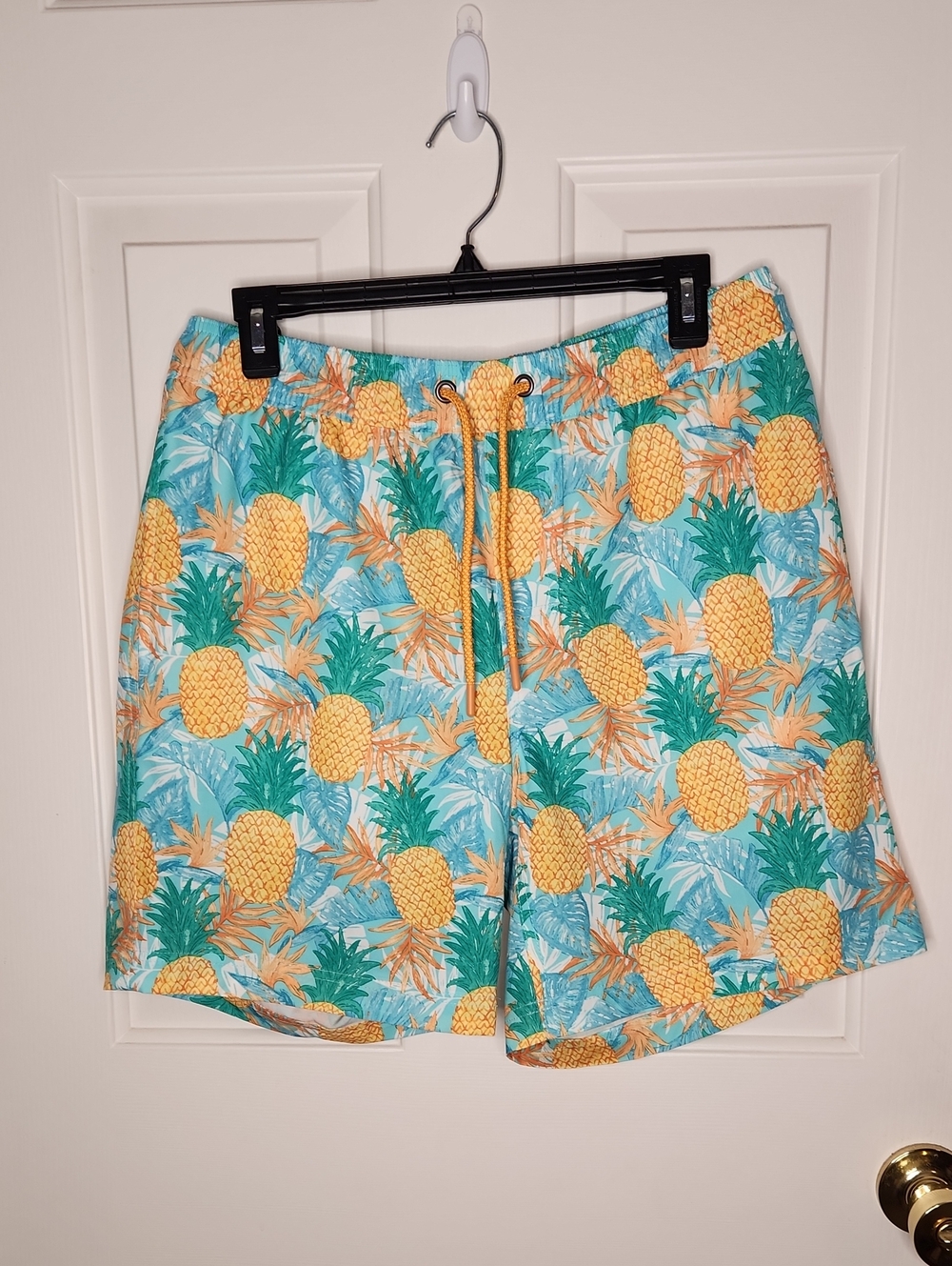 Member's Mark 4-Way Stretch UPF 50 Resort Swim Trunk Pineapple Bloom Size M NWT